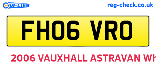 FH06VRO are the vehicle registration plates.