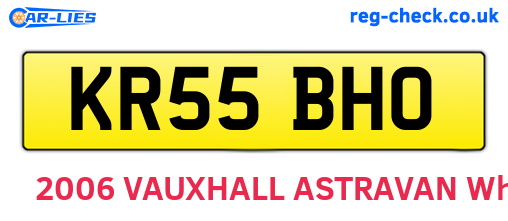 KR55BHO are the vehicle registration plates.