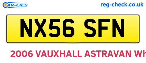NX56SFN are the vehicle registration plates.