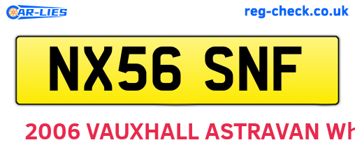 NX56SNF are the vehicle registration plates.