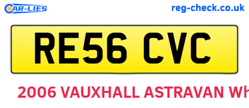 RE56CVC are the vehicle registration plates.