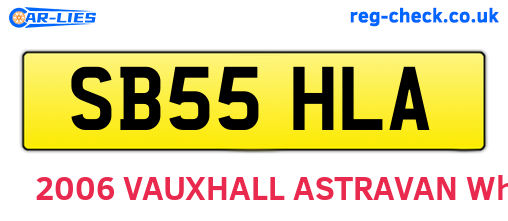 SB55HLA are the vehicle registration plates.