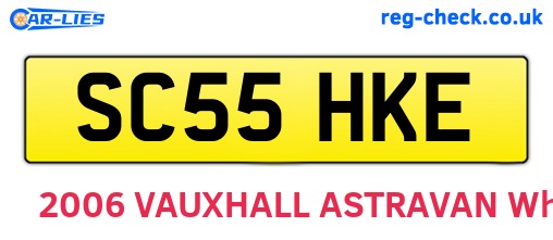 SC55HKE are the vehicle registration plates.