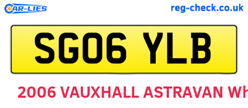 SG06YLB are the vehicle registration plates.