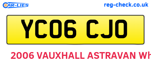 YC06CJO are the vehicle registration plates.