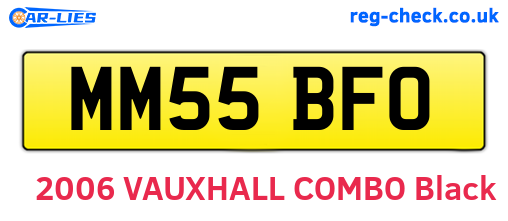 MM55BFO are the vehicle registration plates.