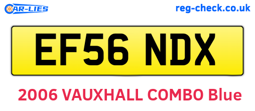 EF56NDX are the vehicle registration plates.