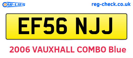 EF56NJJ are the vehicle registration plates.