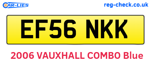 EF56NKK are the vehicle registration plates.