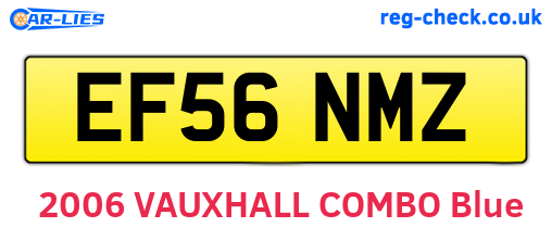 EF56NMZ are the vehicle registration plates.