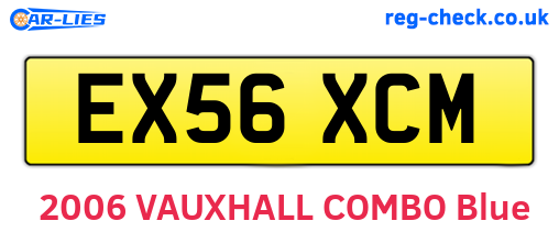 EX56XCM are the vehicle registration plates.