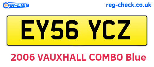 EY56YCZ are the vehicle registration plates.