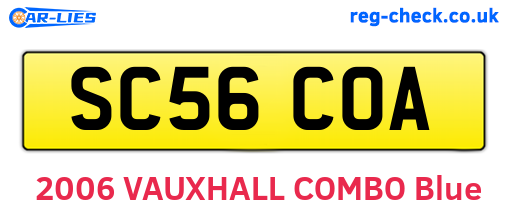 SC56COA are the vehicle registration plates.