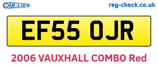EF55OJR are the vehicle registration plates.