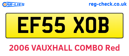 EF55XOB are the vehicle registration plates.