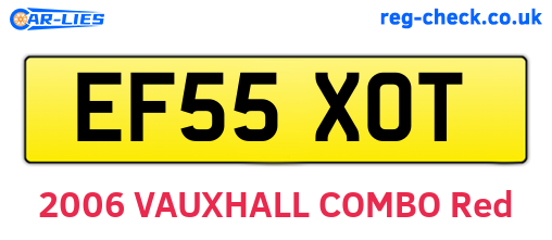 EF55XOT are the vehicle registration plates.