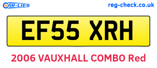 EF55XRH are the vehicle registration plates.