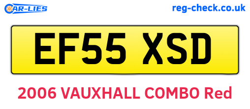 EF55XSD are the vehicle registration plates.