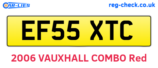 EF55XTC are the vehicle registration plates.