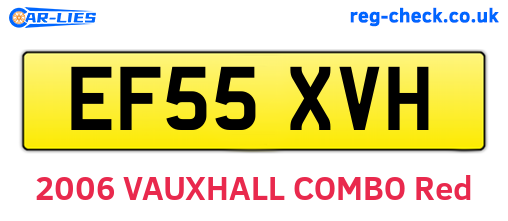 EF55XVH are the vehicle registration plates.