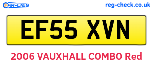 EF55XVN are the vehicle registration plates.