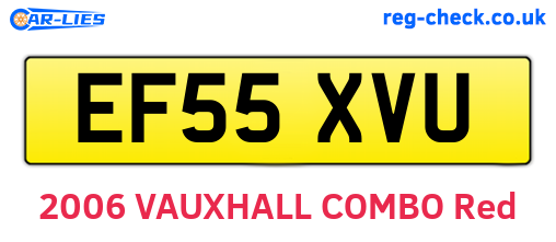 EF55XVU are the vehicle registration plates.