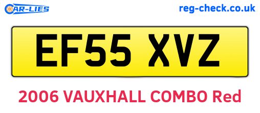 EF55XVZ are the vehicle registration plates.