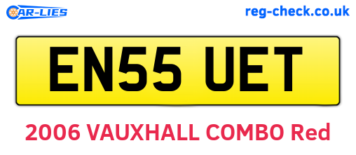 EN55UET are the vehicle registration plates.