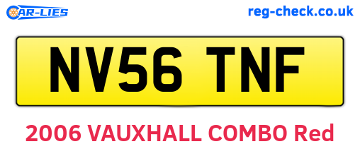 NV56TNF are the vehicle registration plates.