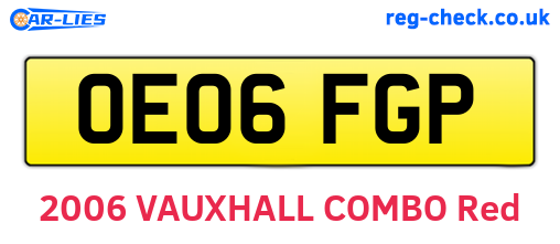 OE06FGP are the vehicle registration plates.