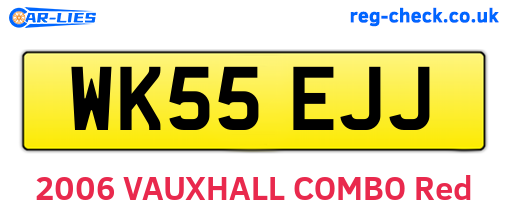 WK55EJJ are the vehicle registration plates.