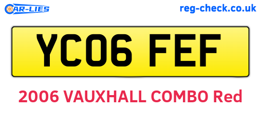 YC06FEF are the vehicle registration plates.