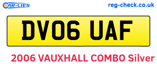 DV06UAF are the vehicle registration plates.