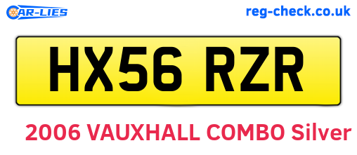 HX56RZR are the vehicle registration plates.