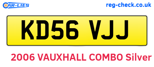 KD56VJJ are the vehicle registration plates.