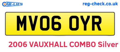 MV06OYR are the vehicle registration plates.