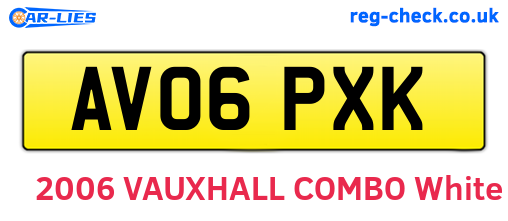 AV06PXK are the vehicle registration plates.