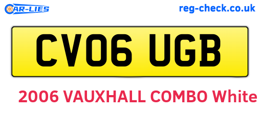 CV06UGB are the vehicle registration plates.