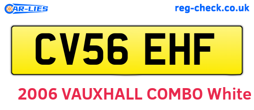CV56EHF are the vehicle registration plates.