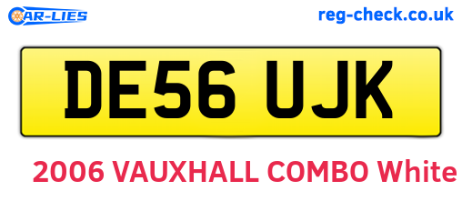 DE56UJK are the vehicle registration plates.