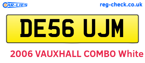 DE56UJM are the vehicle registration plates.