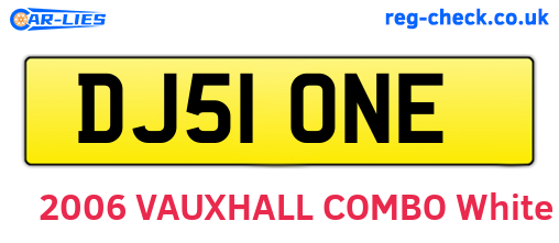 DJ51ONE are the vehicle registration plates.