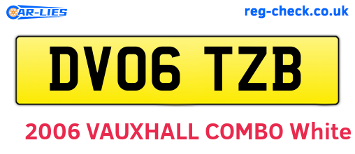 DV06TZB are the vehicle registration plates.