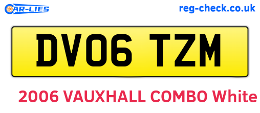 DV06TZM are the vehicle registration plates.