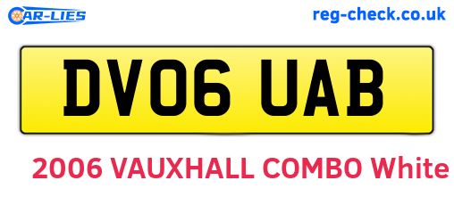 DV06UAB are the vehicle registration plates.