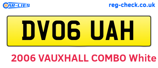 DV06UAH are the vehicle registration plates.