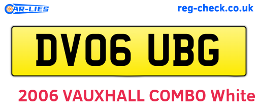 DV06UBG are the vehicle registration plates.