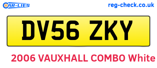 DV56ZKY are the vehicle registration plates.