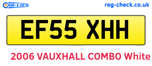 EF55XHH are the vehicle registration plates.