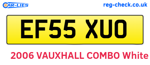 EF55XUO are the vehicle registration plates.